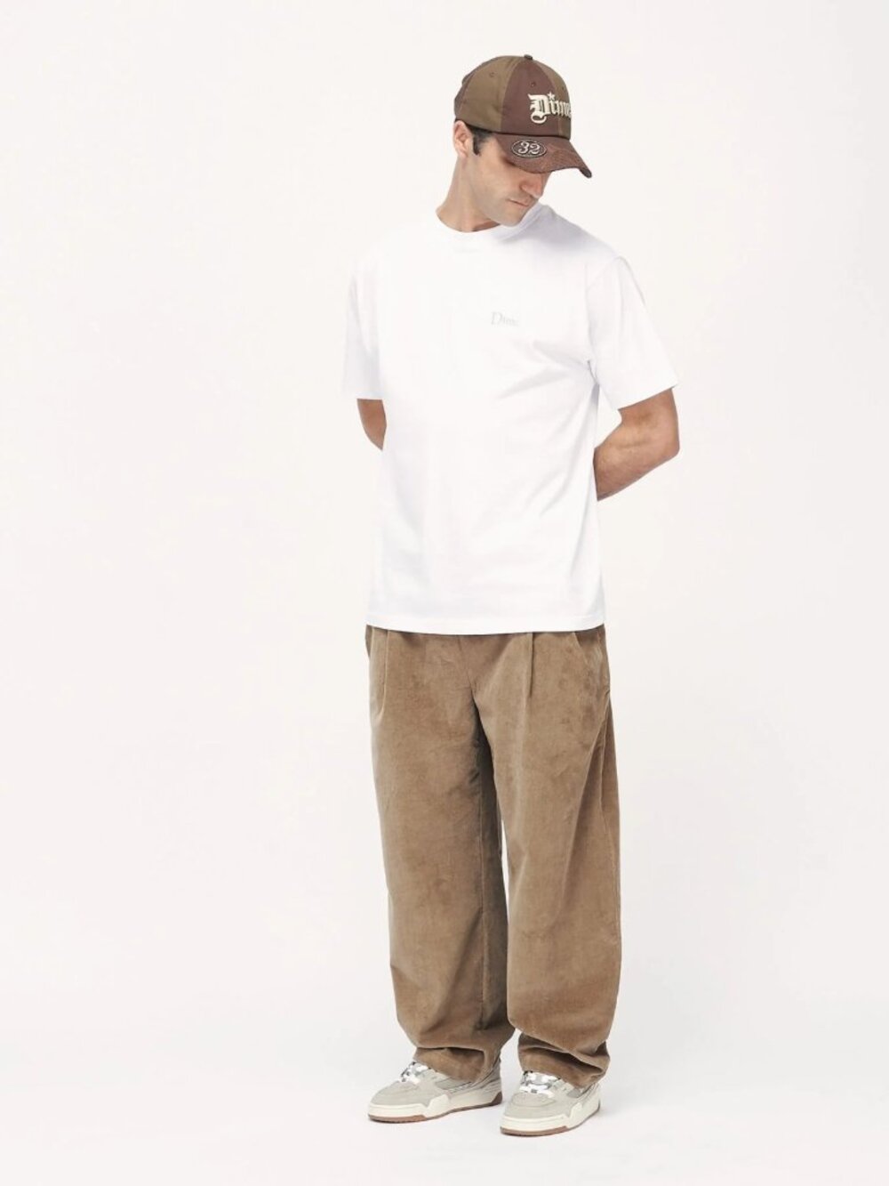 DIME Pleated Corduroy Waistband Relaxed Khaki Skater Pants Sz XL